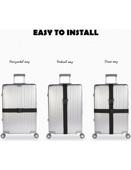 Correas para Equipaje Youteer 2 Pcs Ajustables 188cm Nylon Negro