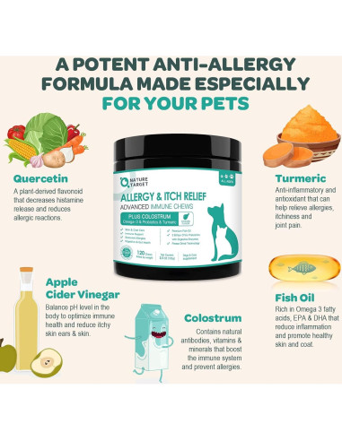 Alivio de Alergias para Perros Nature Target 120 Masticables