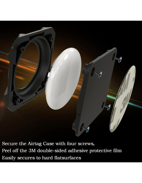 Funda Adhesiva para AirTag GUANZHI - Montaje Fuerte Negro