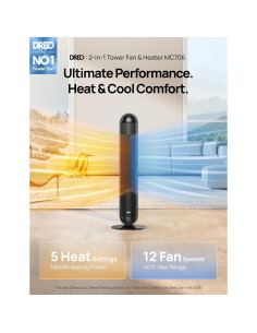 Ventilador y Calefactor Dreo 2 en 1 42" Oscilante Negro 2