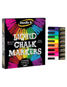 Marcadores de Tiza Líquida Bandle B. - 8 Colores Vibrantes 6mm