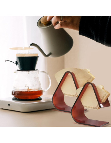 Soporte de Filtro de Café Acrílico PURIMADE 5mm Cono Marrón