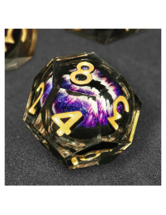Juego de Dados Poliedricos DND EZUO Ojo de Dragón 7 Piezas
