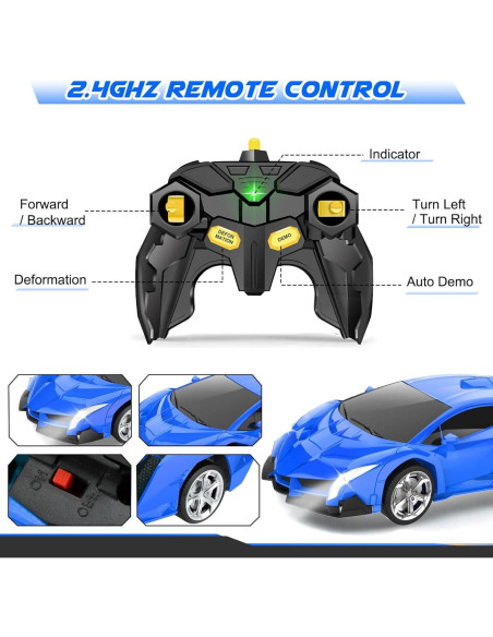 Coche RC Transformable Chridark Azul 0.47 kg para Niños 3-12 Años