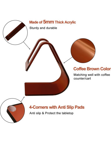 Soporte de Filtro de Café Acrílico PURIMADE 5mm Cono Marrón