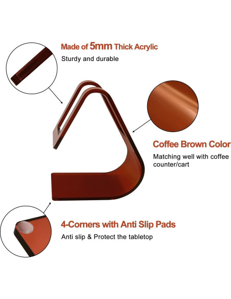 Soporte de Filtro de Café Acrílico PURIMADE 5mm Cono Marrón