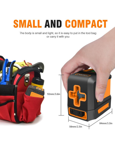 Nivel de láser cruzado S.Fine T03 autorregulable IP54