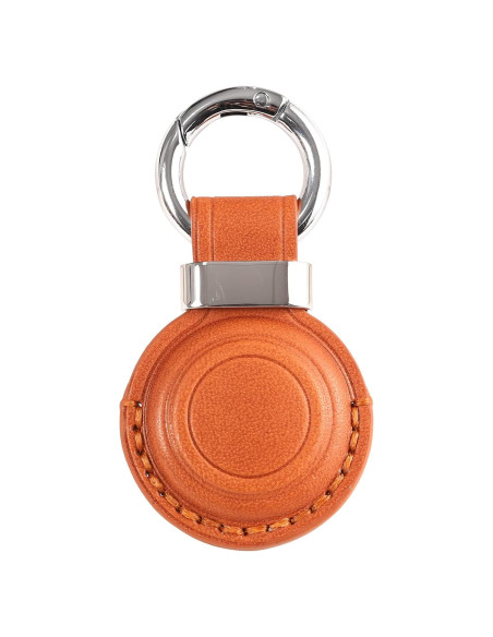Soporte de cuero genuino LQU para AirTag - Marrón V2.0