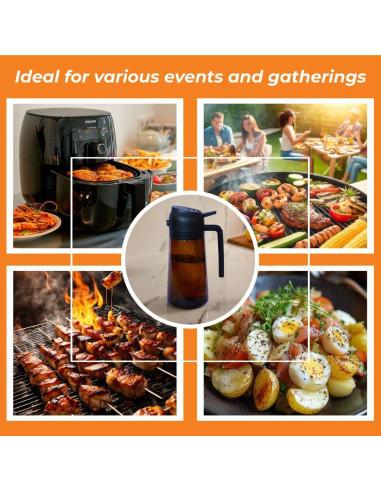 Rociador de Aceite de Oliva Genérico 470ml Vidrio Negro