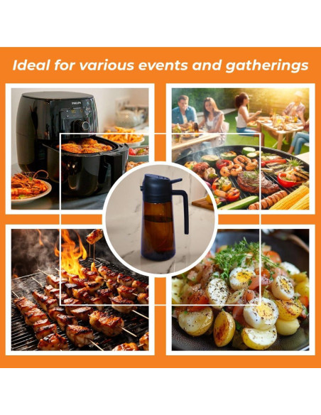 Rociador de Aceite de Oliva Genérico 470ml Vidrio Negro