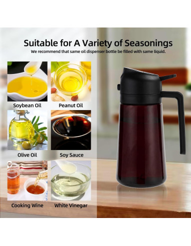 Rociador de Aceite de Oliva Genérico 470ml Vidrio Negro