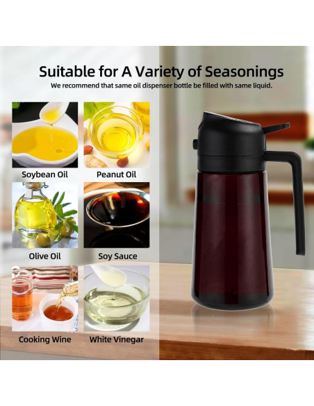 Rociador de Aceite de Oliva Genérico 470ml Vidrio Negro