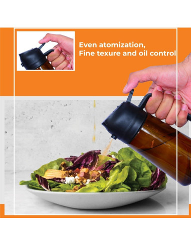 Rociador de Aceite de Oliva Genérico 470ml Vidrio Negro