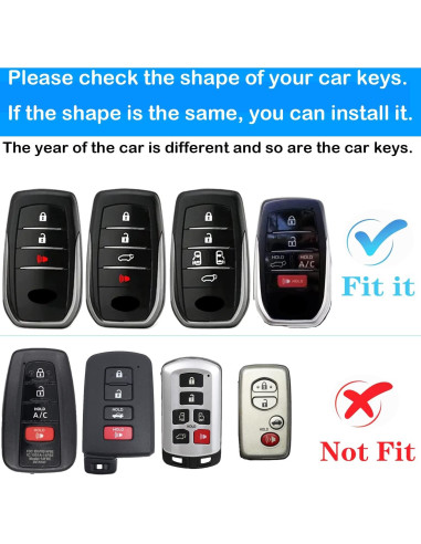 Funda para Llave de Coche Kirsnda TPU Negra 360 Compatible Toyota