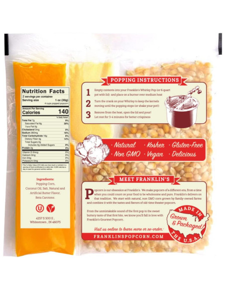 Paquete de Palomitas Gourmet Franklin 10x56.7g Mantequilla