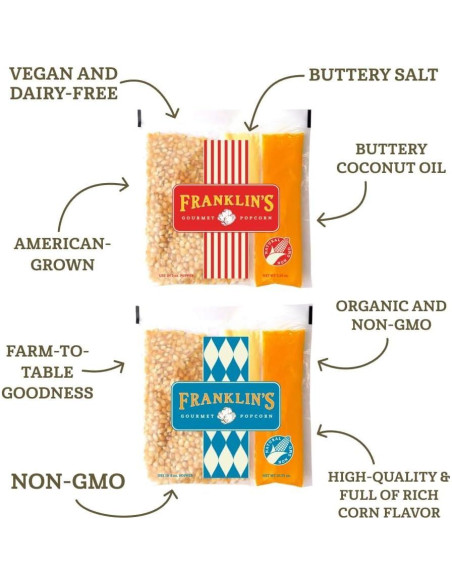 Paquete de Palomitas Gourmet Franklin 10x56.7g Mantequilla