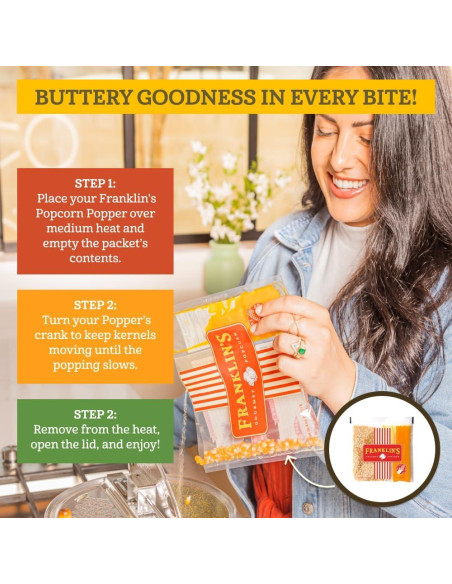 Paquete de Palomitas Gourmet Franklin 10x56.7g Mantequilla