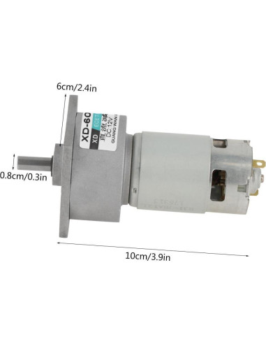 Motor de Engranaje DC 12V 35W Ajustable Velocidad 5RPM