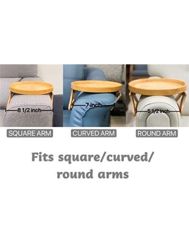 Mesa Lateral Clip-On Xchouxer de Bambú Natural Redonda 25cm