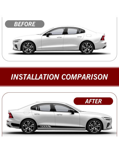 Calcomanías Largas Nowkont 2 PCS 11.48cm x 225cm Negro