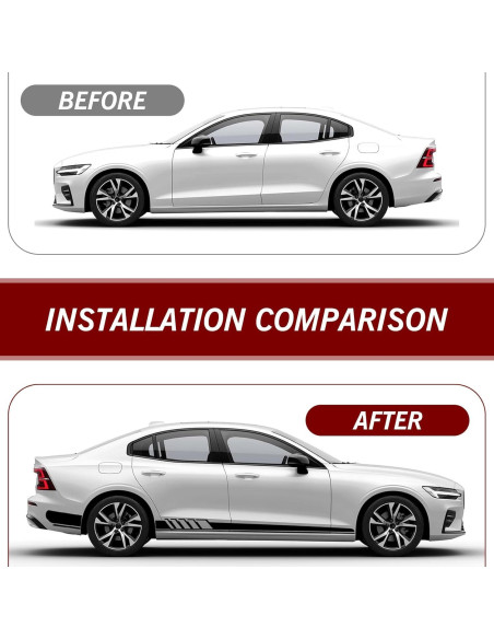 Calcomanías Largas Nowkont 2 PCS 11.48cm x 225cm Negro