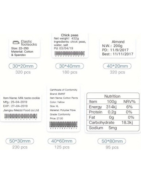 Etiquetas autoadhesivas blancas 40x30mm Haihaixiong - 3 rollos