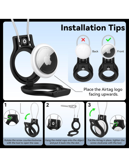 Paquete de 2 fundas Vancle para Apple AirTag - Antipérdida