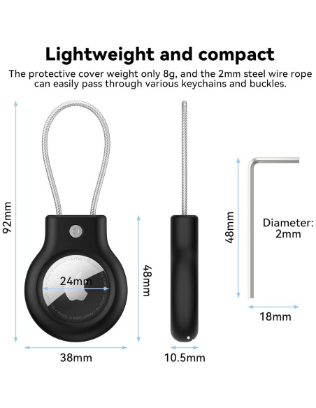 Paquete de 2 fundas Vancle para Apple AirTag - Antipérdida