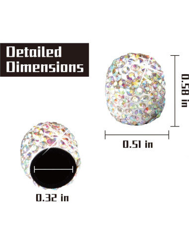 Tapones de Válvula de Neumático JUSTTOP 4 Piezas Cristal AB