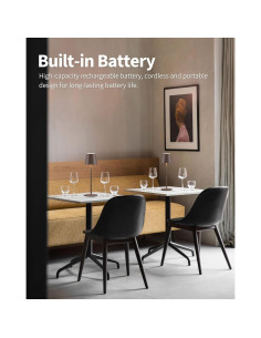 Juego de 2 Lámparas de Mesa LED Recargables 4000mAh Marrón 2