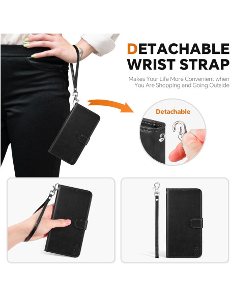 Funda TUCCH para Galaxy S25 6.2" con bloqueo RFID y 4 ranuras