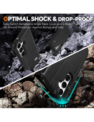 Funda TUCCH para Galaxy S25 6.2" con bloqueo RFID y 4 ranuras