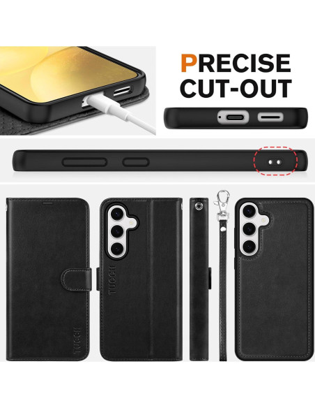Funda TUCCH para Galaxy S25 6.2" con bloqueo RFID y 4 ranuras
