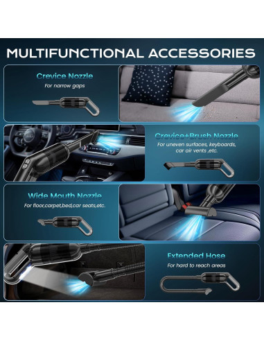 Aspiradora de Mano Inalámbrica NecYINuoVe ZY-3701 350ml 8KPA