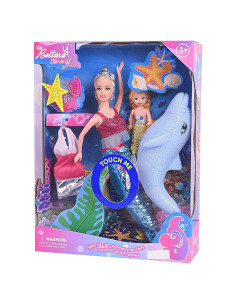 Conjunto de Muñeca Princesa Sirena Río Amarillo 30 cm