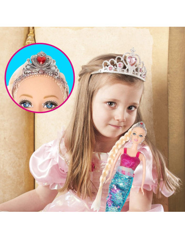 Conjunto de Muñeca Princesa Sirena Río Amarillo 30 cm