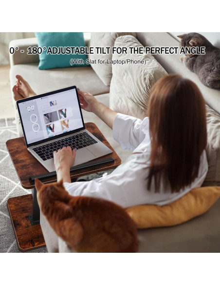 Mesa Lateral Ajustable MuiiuM - Bandeja Sofá Rústica 83.82 cm