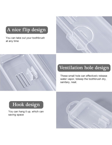 Estuche de viaje para cepillos de dientes Gamdee - 2 unidades 20x4.7x3 cm