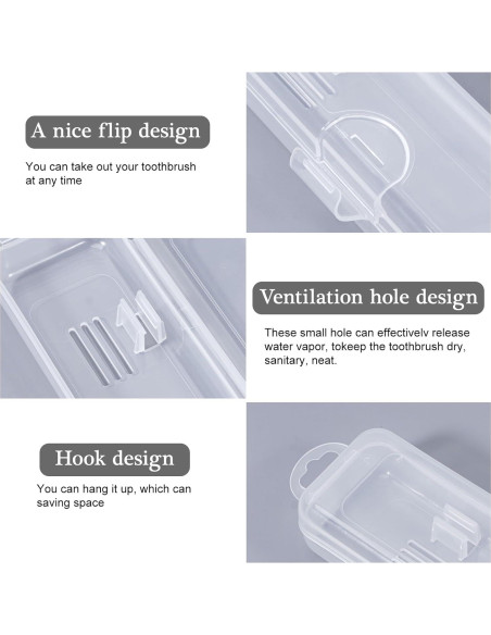 Estuche de viaje para cepillos de dientes Gamdee - 2 unidades 20x4.7x3 cm