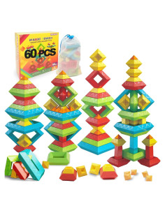 Juguetes Montessori 60 PCS Bloques Apilables Educativos