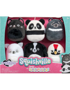Squishmallows Escuadrón Negro y Blanco - 6 Peluches 5.08 cm 2