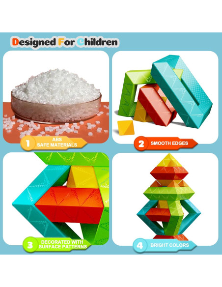 Juguetes Montessori 60 PCS Bloques Apilables Educativos