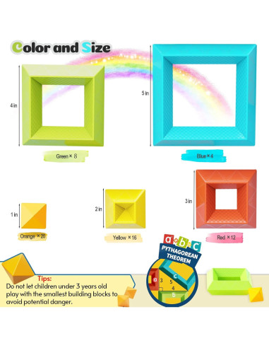 Juguetes Montessori 60 PCS Bloques Apilables Educativos