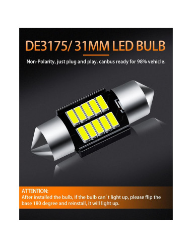 Paquete de Bombillas LED Interiores MEALAM para Toyota Camry 2007-2011