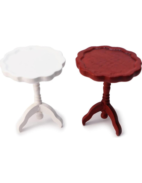 Mesa de extremo de madera Cutemini para casa de muñecas 1:12