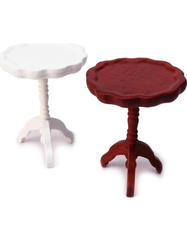 Mesa de extremo de madera Cutemini para casa de muñecas 1:12