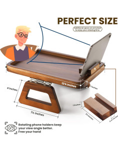 Bandeja de Brazo de Sofá Tinamo de Madera de Acacia 35x24 cm 2