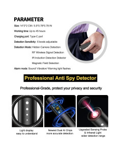 Detector de Cámaras Ocultas HUYNL KT3 - Portátil y Preciso 2