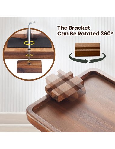 Bandeja de Brazo de Sofá Tinamo de Madera de Acacia 35x24 cm