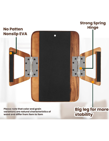 Bandeja de Brazo de Sofá Tinamo de Madera de Acacia 35x24 cm